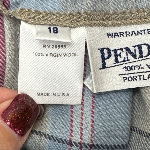 Vtg Pendleton Pleated Virgin Wool A-Line Skirt Size 18 Classic Academia - Picture 6 of 9